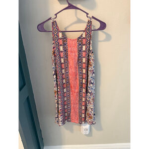 Lulus Tank Top M White Pink Floral Print